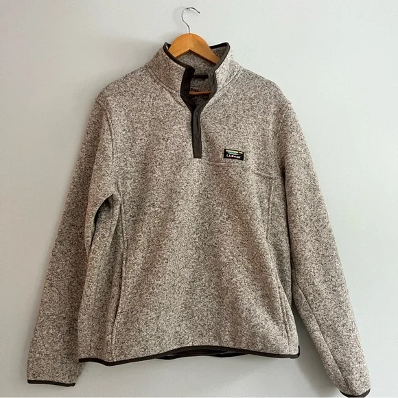 LL Bean Men’s Gray Large Sweater Fleece Pullover - Picture 2 of 11